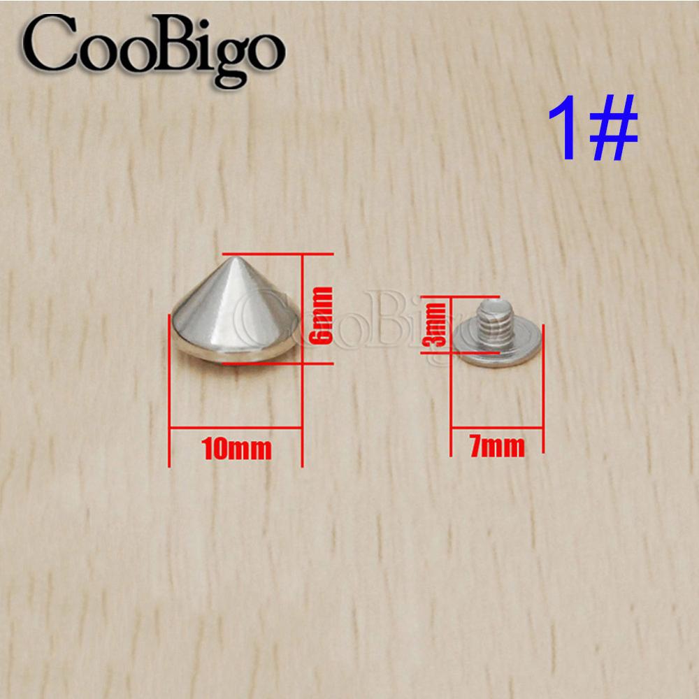 20 Sets Metal Cone Studs En Spikes Diy Craft Cool Punk Garment Klinknagels Voor Kleding Tas Schoenen Lederen Diy Handwerk onderdelen