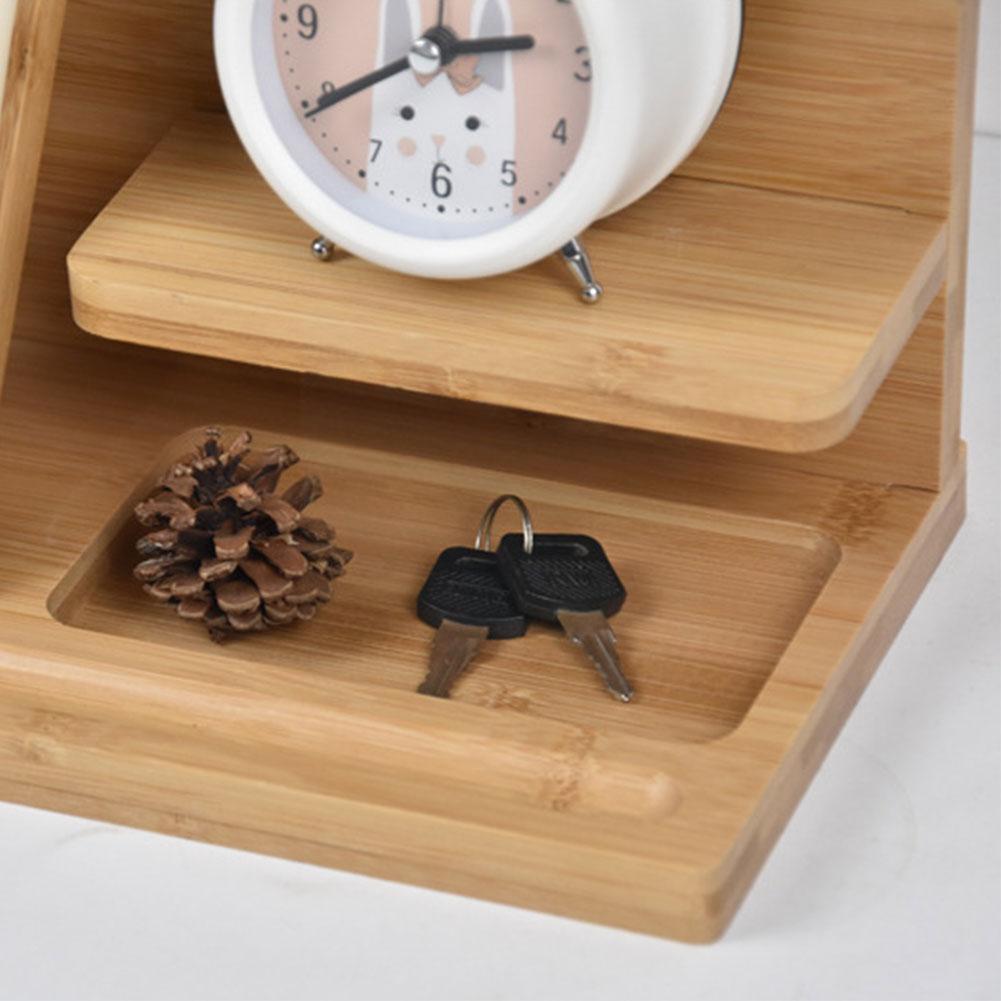 Multifunctional Desktop Wooden Phone Docking Station Watch Holder Charging Key Stand Wood Wallet Organizer Hub C1A4