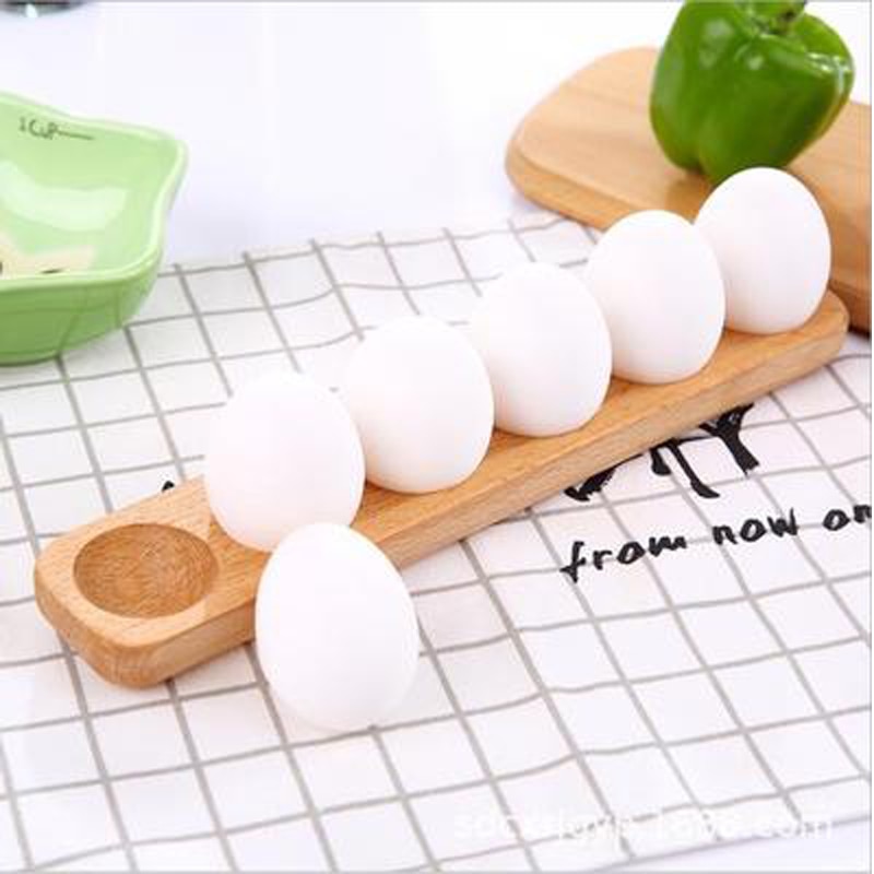 Caja de almacenamiento de huevos de madera de estilo Simple, bandeja de huevos de cocina para el hogar, organizador para el hogar, soporte para huevos, herramienta de cocina, accesorios de decoración