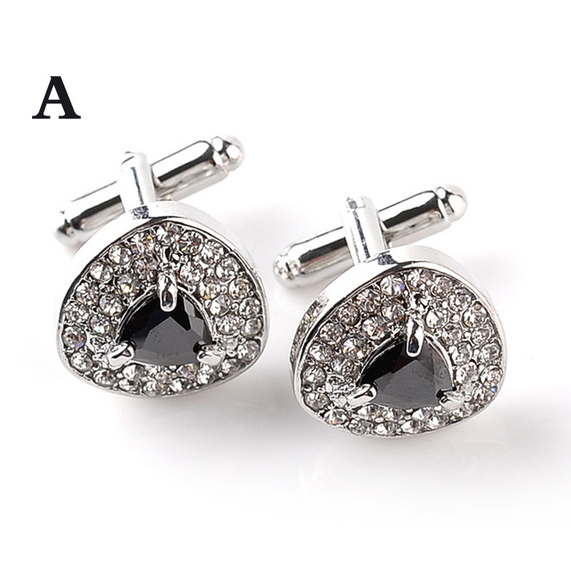 1 paar hoogwaardige Sieraden Unisex Wit Paars Emaille Crystal Manchetknopen Wedding Party Manchetknopen Franse shirt Manchet Knoppen: A