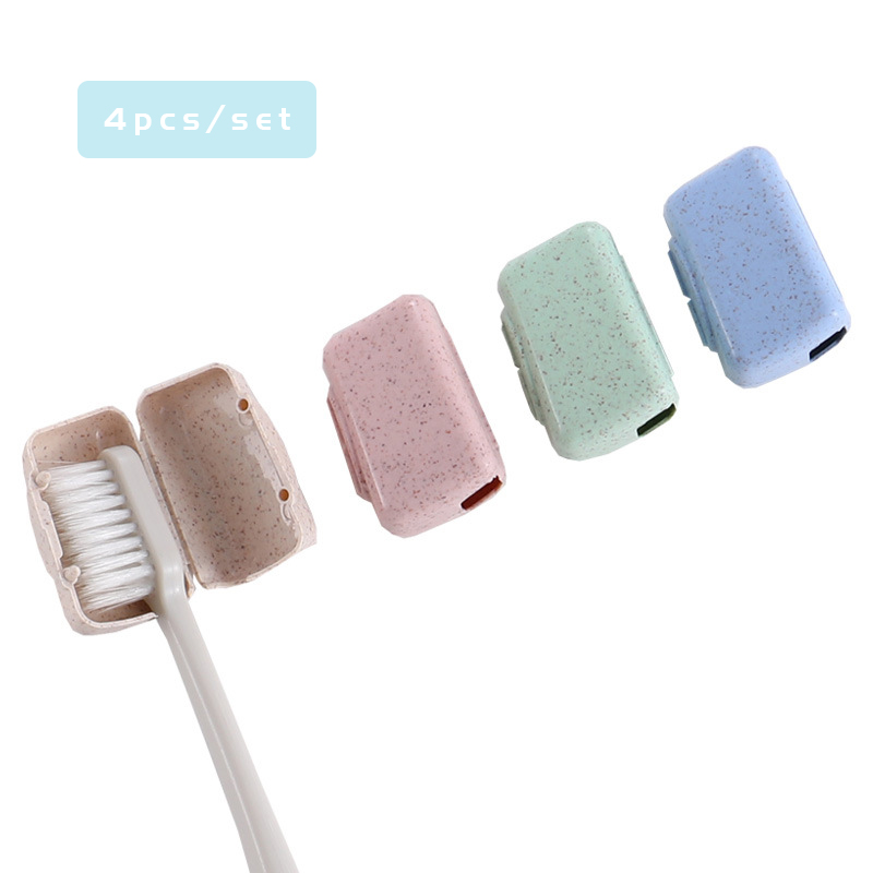 4 st/set bärbart resetandborstskydd tvättborstlockshållare box resetillbehör förpackning och förvaring