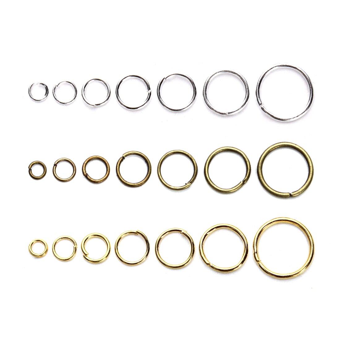 Rvs Open Metalen Ringetje 3/4/5/6/7/8/10Mm dia Ronde Goud Kleur Split Ringen Voor Diy Sieraden Maken Bevindingen