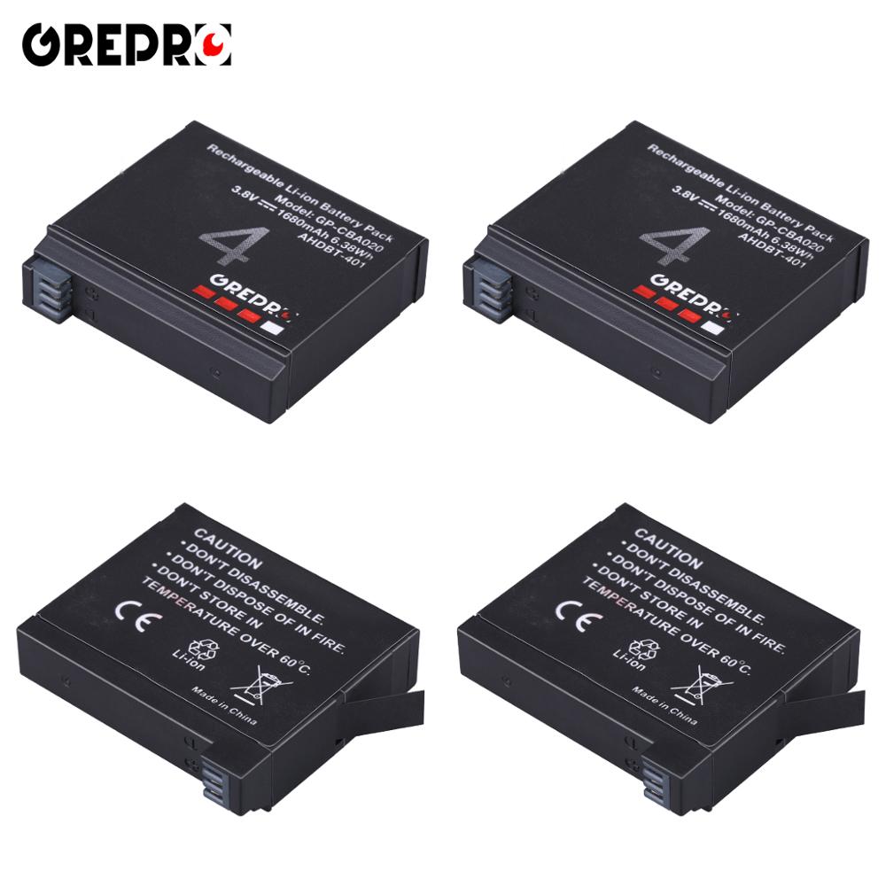 3 st 1680 mah gopro hero 4 ahdbt -401 batteri+ led 3- platser usb-laddare för gopro hero 4 gopro ahdbt -401 actionkamera batteri: 4x batterier