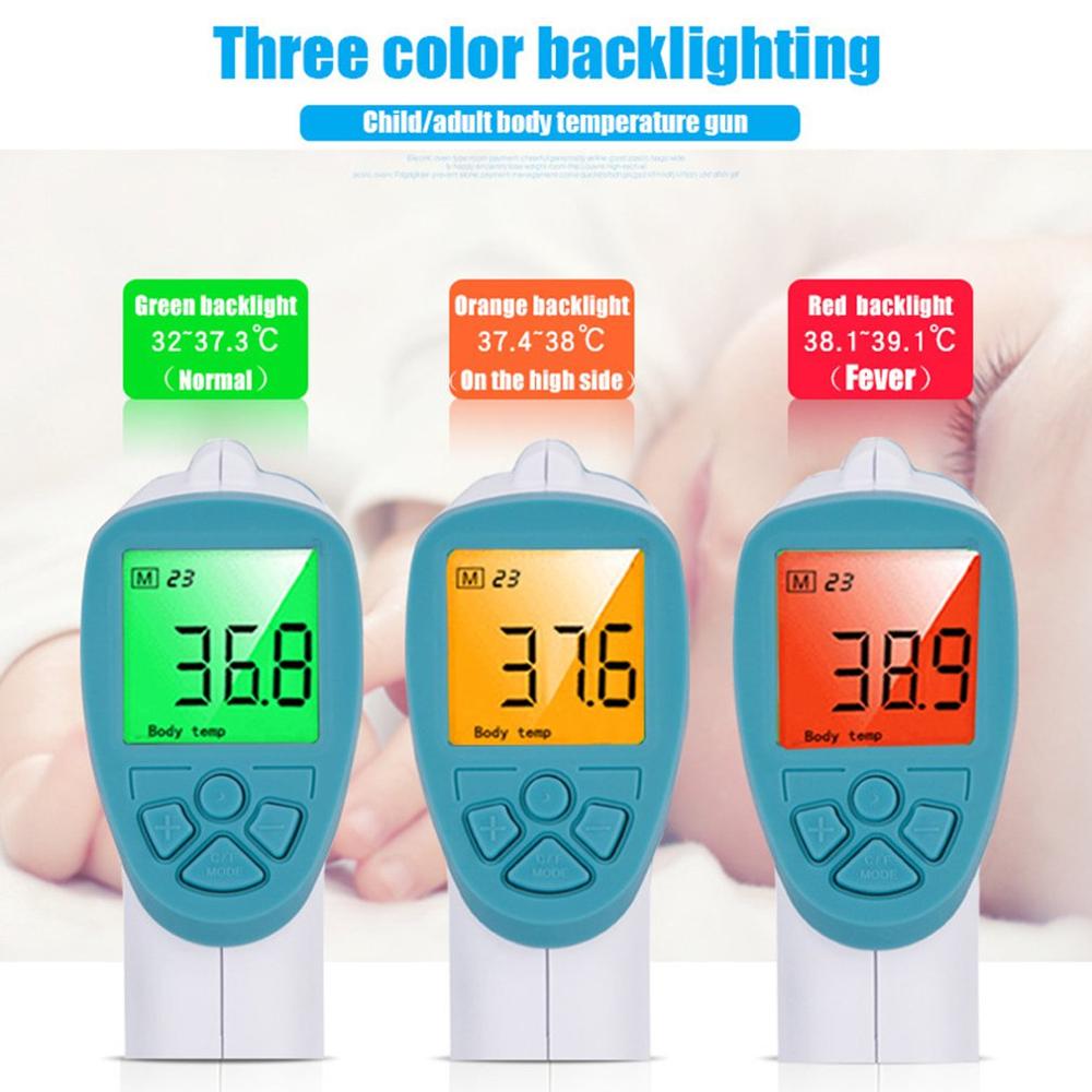Lcd infrarood voorhoofdthermometer zonder aanraking, digitale thermometer voor volwassenen en kinderen, koortsthermometer, direct afleesbaar afstandsbereik