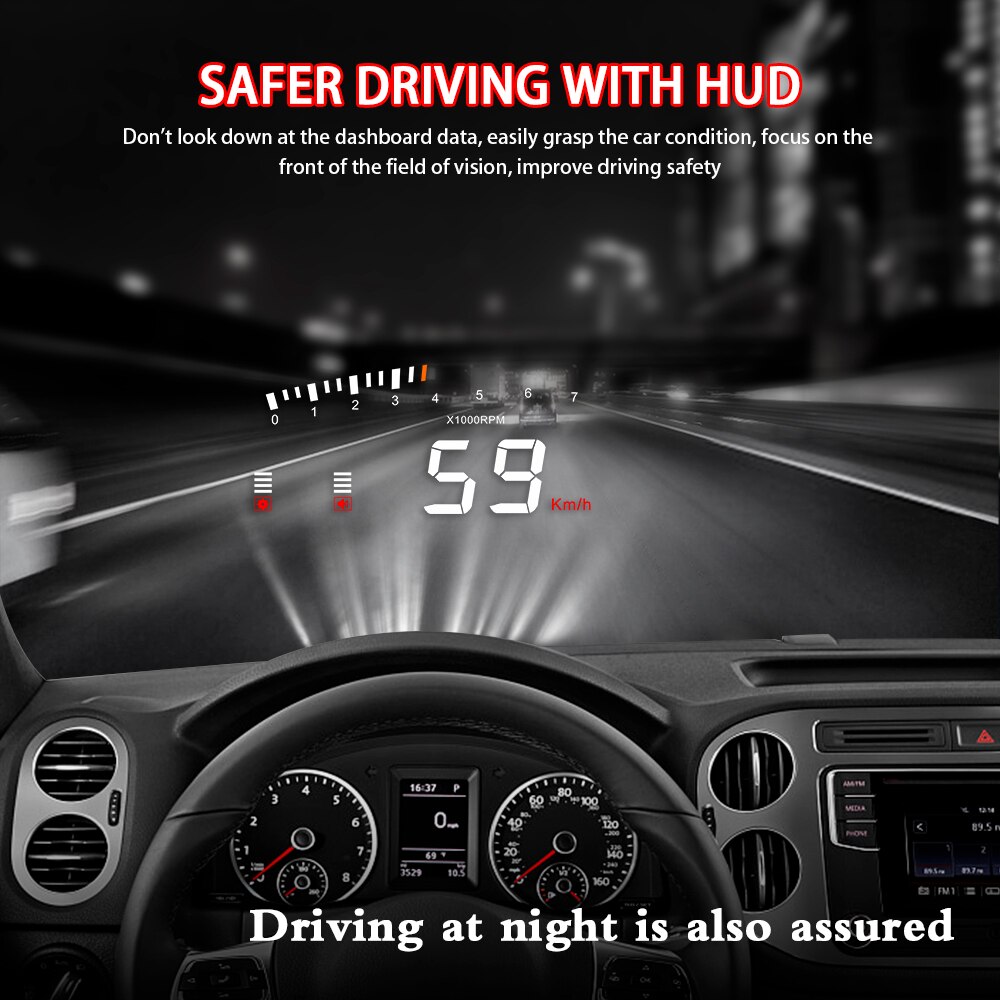 X5 OBD2 Gauge Auto Digital Speedometer Car Electronics Speed Projector Accessories Head Up Display Car Hud On-board Computer
