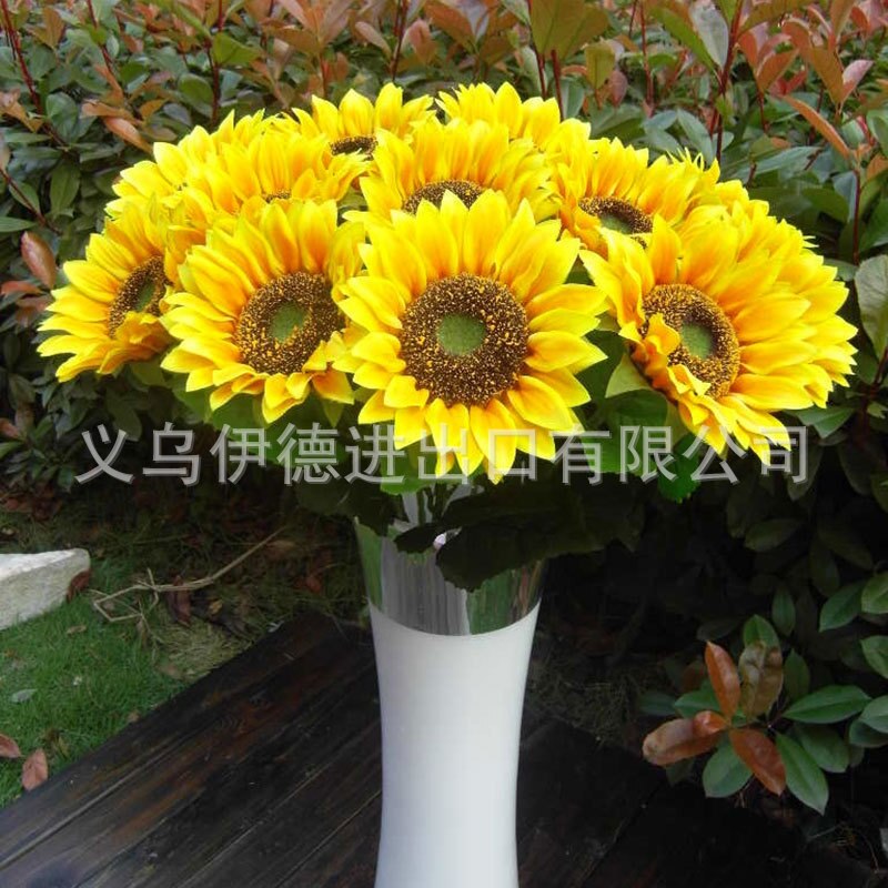 Floor Artificial Bouquet Single Sunflower Home Decoration Artificial Flower Wedding Arrangement Intensive Care