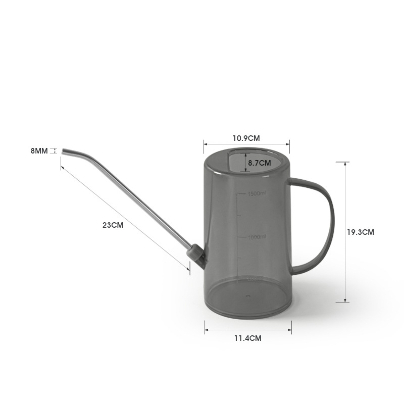 1/1.5/2L Lange Mond Gieter Huishoudelijke Transparante Gieter Tuin Gieter Tool Grote Capaciteit Plant Gieter: Paars