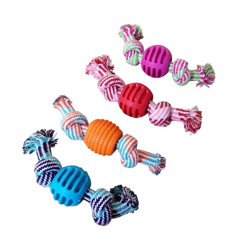 Forma de azúcar juguetes para perros cachorro Algodón Doble masticar juguete de perro nudo perros de compañía dientes limpios duradero hueso trenzado cuerda de juguetes para perro mascota suministros