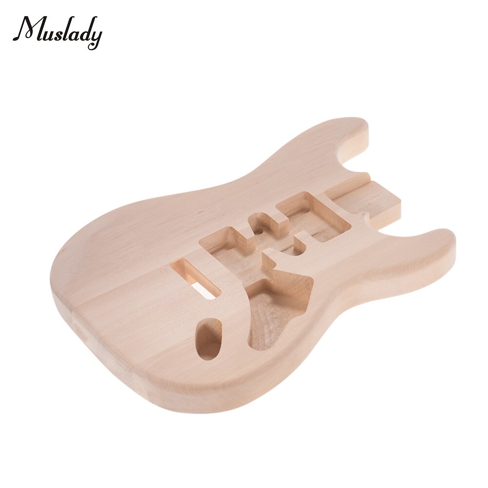 Muslady-ST01-TM de guitarra eléctrica de madera, sin terminar, hecha a mano, cuerpo, piezas de repuesto