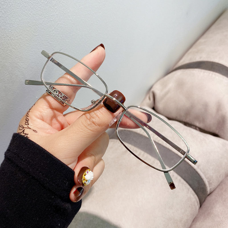 Nuevas gafas de sol rectangulares pequeñas Vintage para hombres y mujeres, gafas de sol cuadradas Punk a la , gafas de sol de con marco de Metal, gafas de conducción negras: Blanco