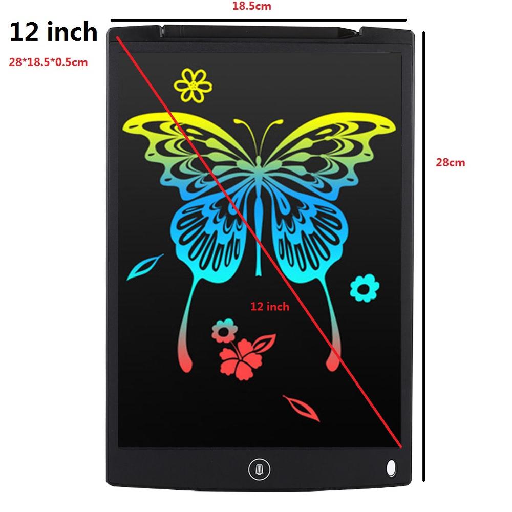 12 Inch Kleur Lcd Schrijven Tablet Digitale Tekening Elektronische Handschrift Pad Graphics Board Kids Art Schrijfbord Kinderen: black