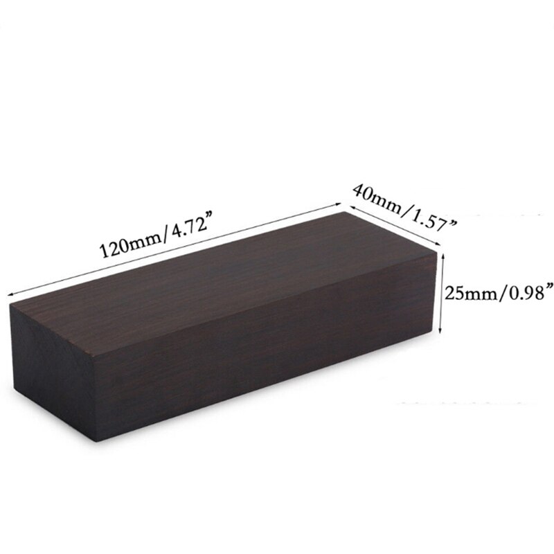 12 x 4 x 2.5cm svart ibenholt tre, svart ibenholt tømmer originalt treverk, tomt diy materiale for musikkinstrumenter