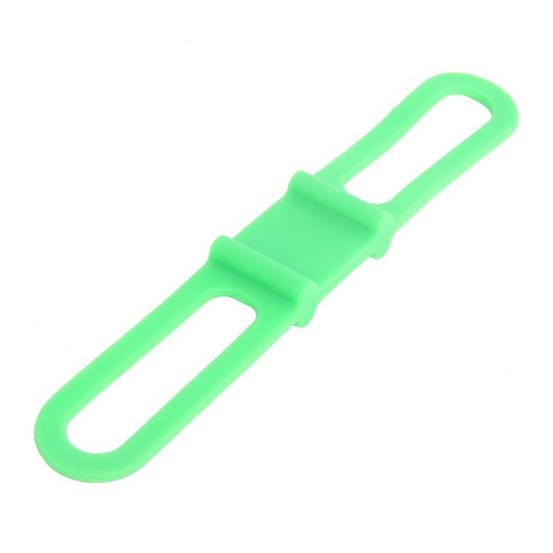 Cykel silikone rem bandage lommelygte klip cykelstyr silikone elastisk bælte fakkelbånd cykel lys fakkelholder: Grøn