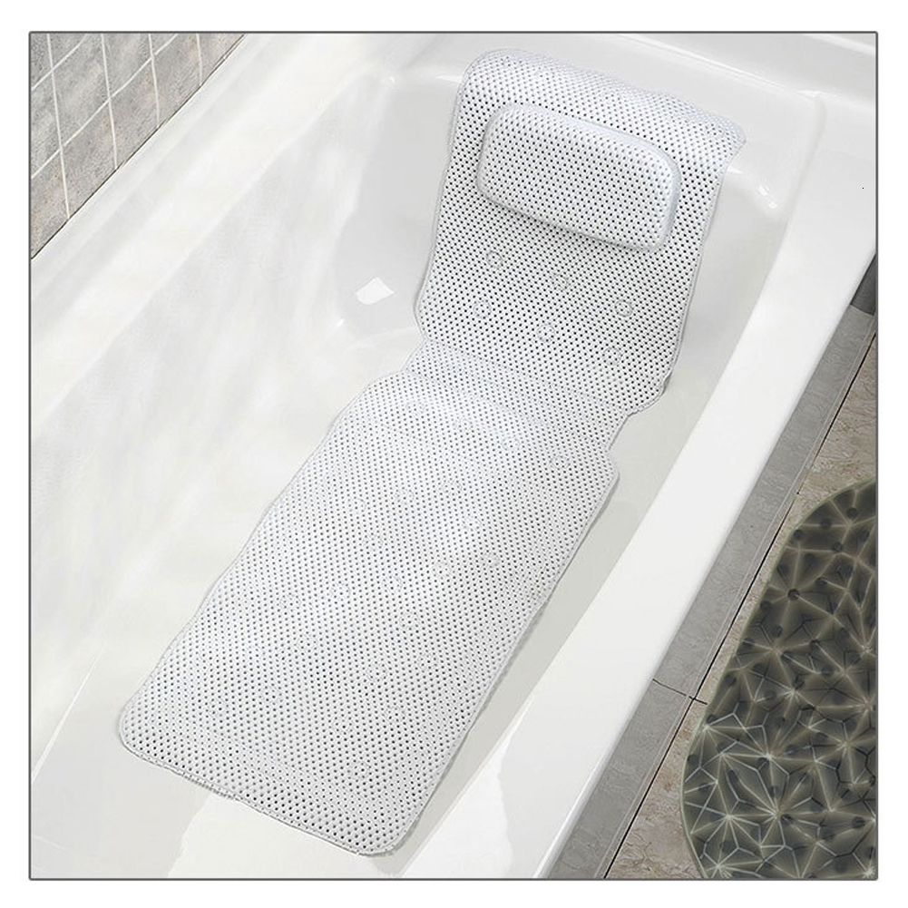 Antislip Bad Mat Full Body Bad Hoofdsteun Met Zuignappen Zachte Bad Kussen SPA Kussens Nek Kussen Badkamer accessorie