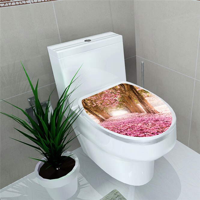 Vandtæt 3d toilet sæde væg klistermærke kunst havfisk wc piedestal pan dækning mærkater aftageligt badeværelse mærkater hjem indretning: -en