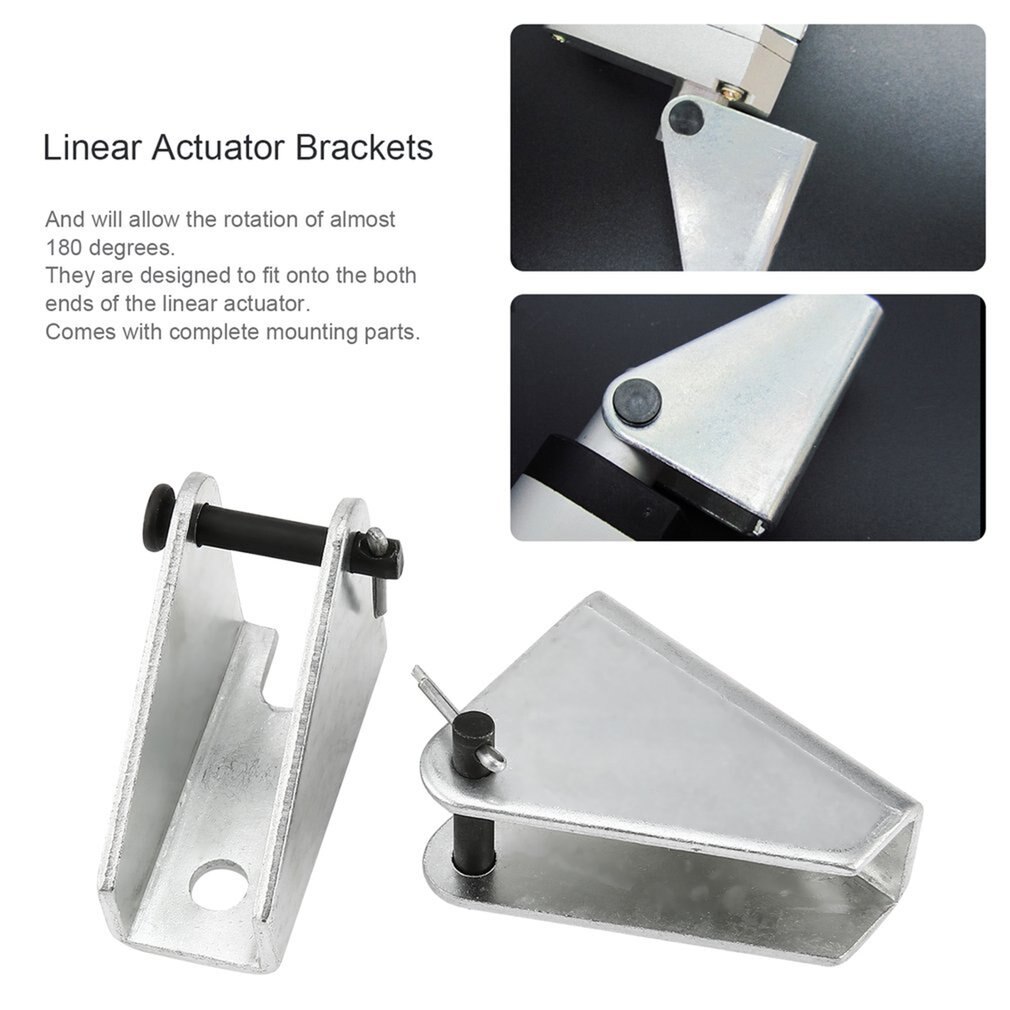 1 Pair Electric Push Rod Motor Heavy Duty Linear Actuator Bracket DC Reciprocating Motor Portable Mounting Bracket silver