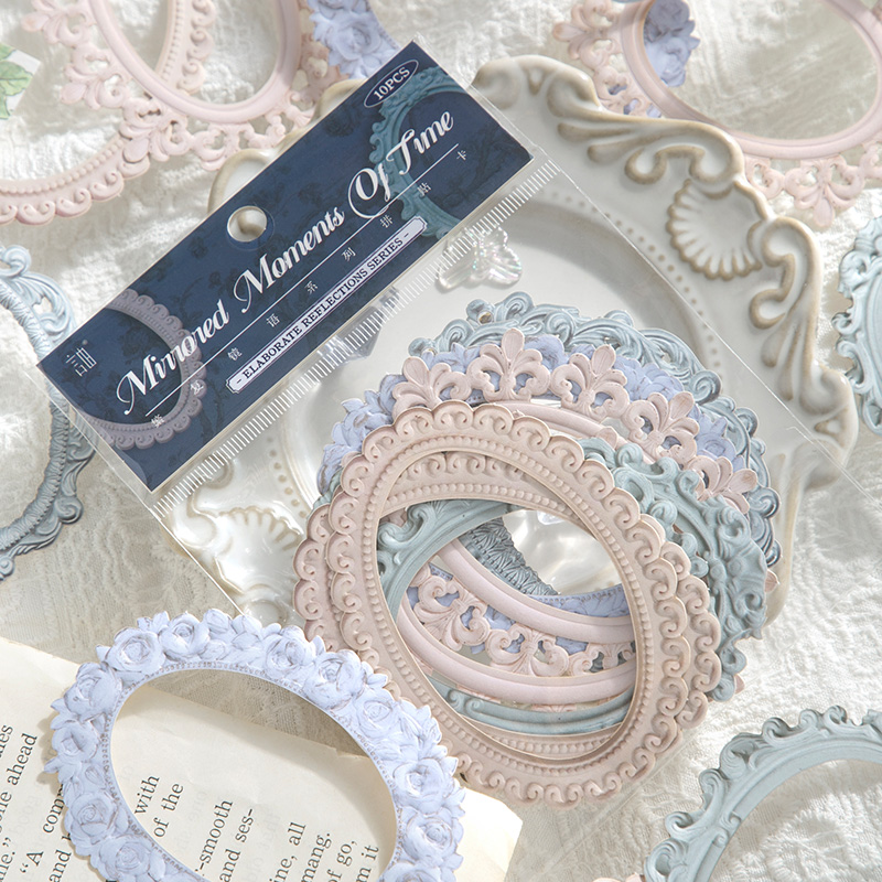 Marco de la serie de marcos Vintage, material de Collage temático, papel de álbum de recortes, suministros de diario de chatarra hechos a mano, 4 estilos, 10 piezas