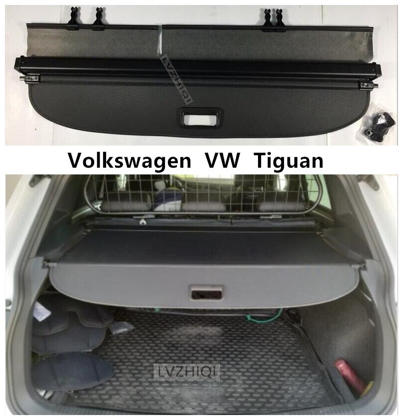 Kofferbak Cargo Cover Security Shield Voor Volkswagen Vw Tiguan Auto Accessoires Zwart Beige