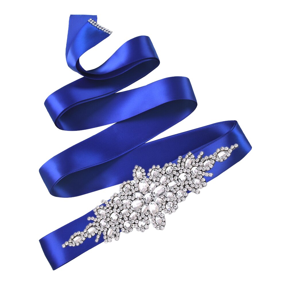 TOPQUEEN S01 Luxus frauen Gürtel Hochzeit Gürtel Zubehör Braut Brautjungfer Braut Schärpen Gürtel Für Abend Party Abendkleid Kleid: königlich Blau Schleife
