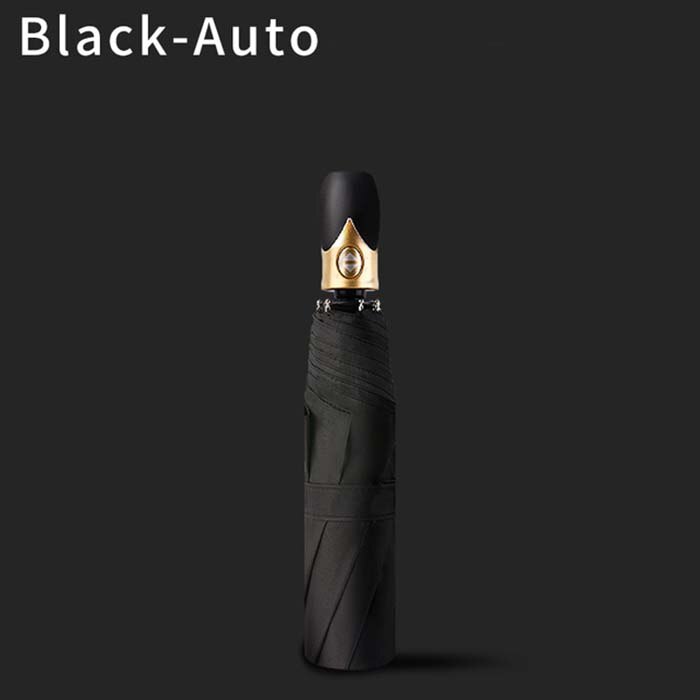 automatic folding umbrella rain ladies tri-fold umbrella windproof solid color umbrella women waterproof parasol: 3