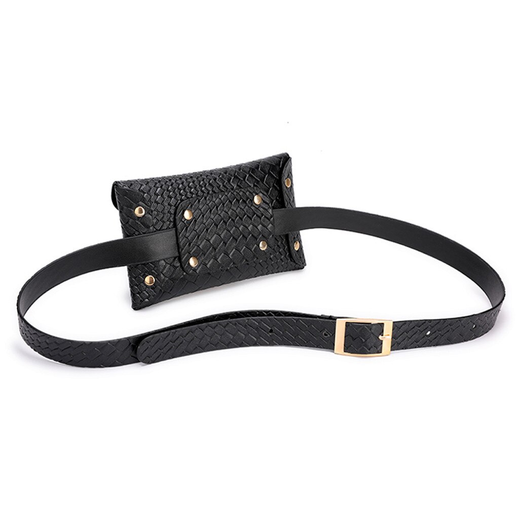 Frauen Taille Tasche fanny Pack Außen Weben Haspe Einfarbig Bote Tasche Brust Tasche geld gürtel Sack banane femme