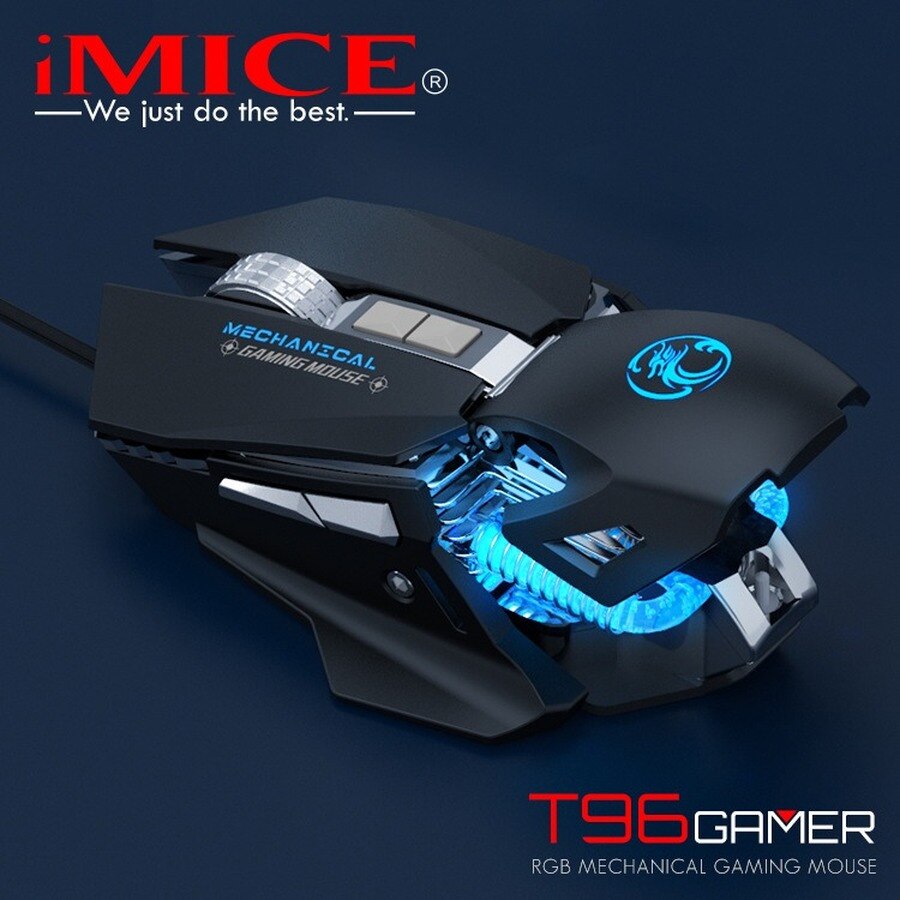 IMICE T96 USB Wired Mechanical Gaming Macro Definition Programming Game Mouse Counterweight Can Increase or Decrease Game Mouse