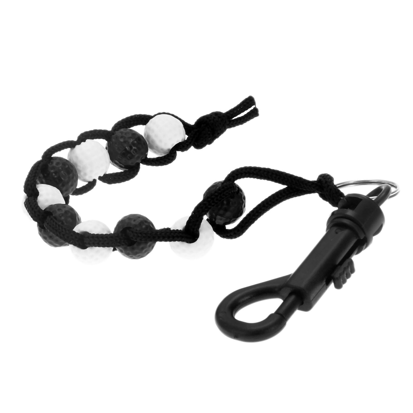 golf plastikowe koraliki nylonowe warkocze licznik uderzeń liczba punktów szkolenie strzelec z trwałym klipsem 1 Pc piłki golfowe koraliki licznik skoku: czarny