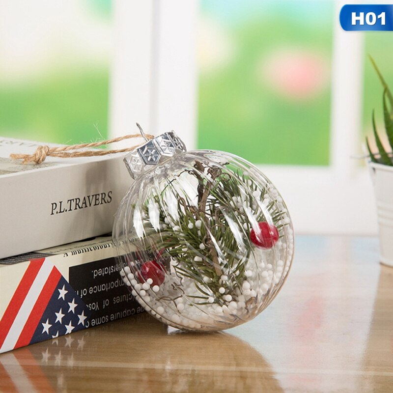 Christmas Tree Plastic Pendant Hanging Home Ornament Christmas Decoration Ball Christmas Day Decorations Happy Year: 01
