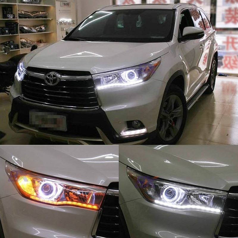 Tira de luces LED de circulación diurna para coche, luz diurna brillante, Flexible, DRL, intermitente, blanco y amarillo, 1 par
