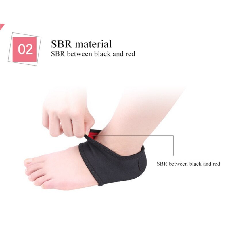 Paar Plantaire Fasciitis Hielspoor Pads Hak Enkelband Pads Pijnbestrijding Neopreen Wrap Hak Sokken Winter Warm Houden