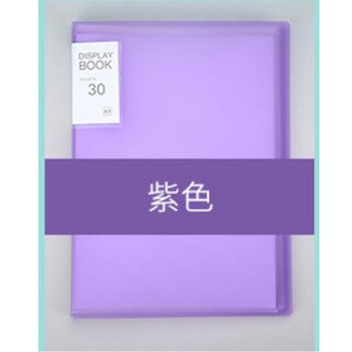 A4 Map 1Pc Candy Kleur Plastic Insert Transparante Data Boek Pp Multi-layer Losbladige Map Student Papier mappen: 40 page Purple