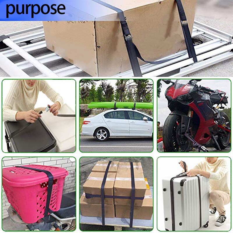 Surringsrem – kraftig laststrop bagagetrailer 2 mx 25mm bil tagbøjler stropper med knastspænde