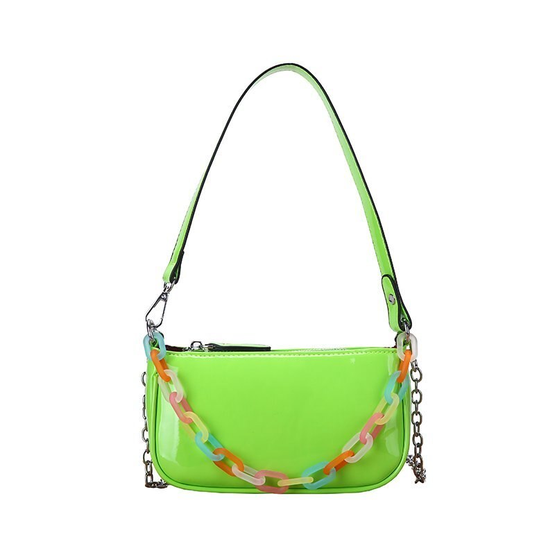 Sac à main de luxe et sac à main femmes sac Mini embrayages en cuir couleur bonbon bandoulière sacs à bandoulière femmes petits sacs à main femme Bolsos: Green shoulder bag