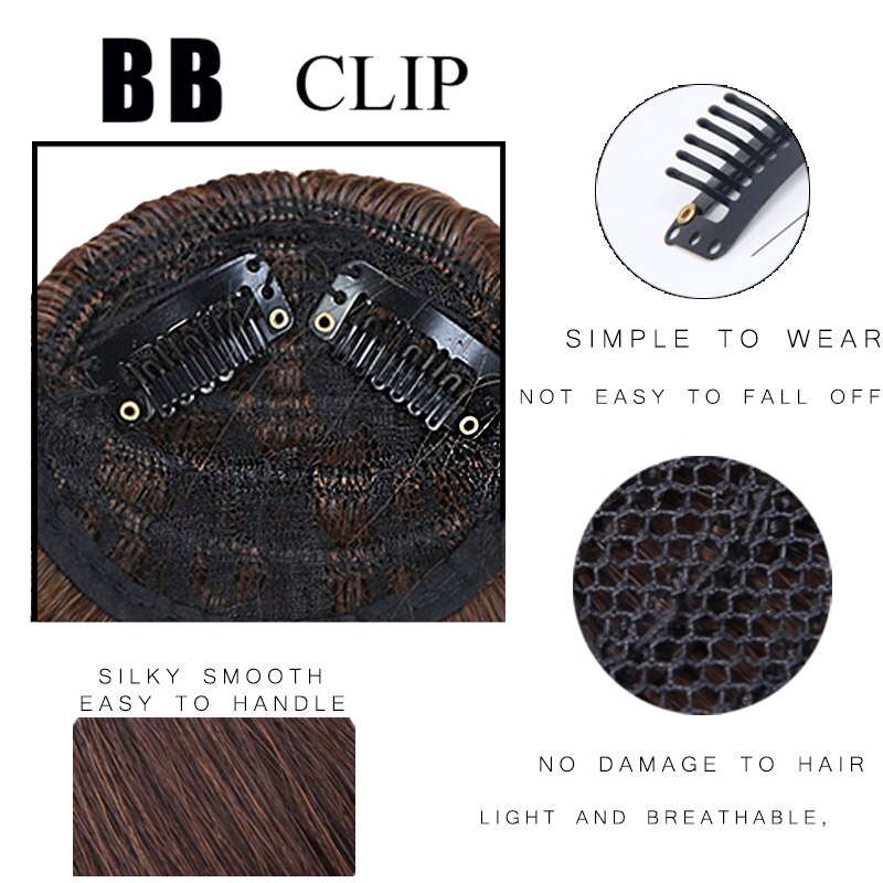 TALANG Long Bangs Clip In on Front Hair Bang Side Fringe Hair Extension Natural Synthetic Bangs Hair Accessories for Women