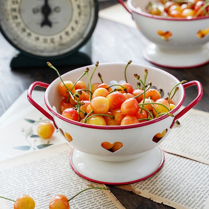 6 Soorten Bloemen Retro Tafel Fruit Platen Afvoer Mand Voor Fruit Keuken Slakom Voedsel Meral Gerechten Voor Restaurant Servies