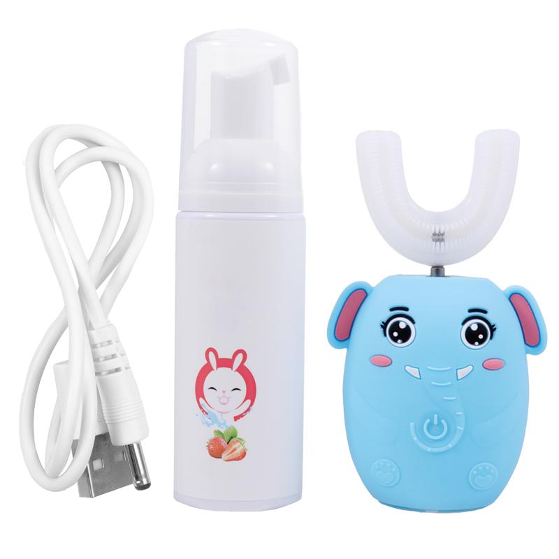 1 Set Of U Shape Electric Toothbrush USB Rechargeable Toothbrush Kids Toothbrush: blue