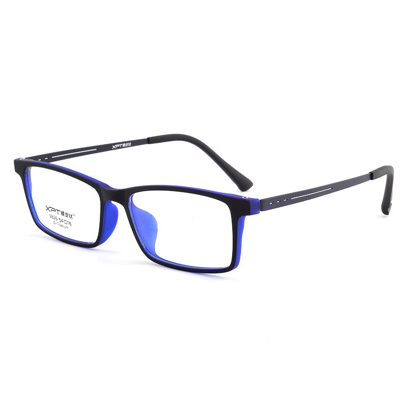 BCLEAR Optical Eyeglasses Frame for Men and Women Titanium Flexible Legs with TR-90 Plastic Front Rim Eyewear Spectacles Frame: Black blue