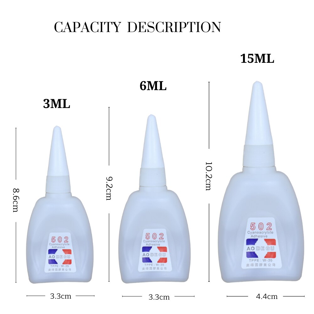 Colle Super forte instantanée 3ML/6ML/15ML, jouets adhésifs 502, artisanat, chaussures collantes, jouets adhésifs universels,