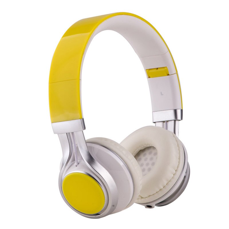 Luxury Headband Wired Big Headphones with Mic Portable Foldable On-Ear Headset with Microphone for Phones xiaomi PC Girls Kids: EP-16 yellow