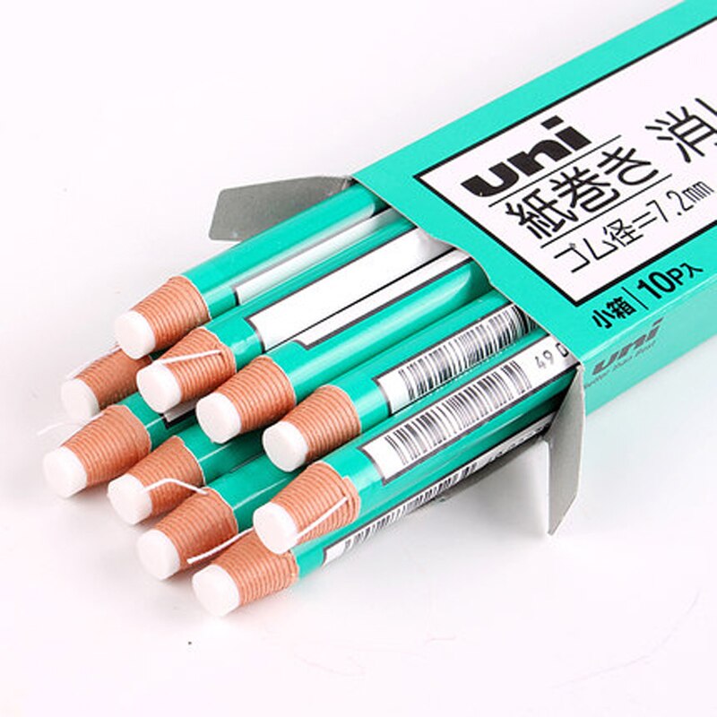 2PCS JAPAN UNI Rubber Eraser High-light Sketch Pencil Shape EK-100 Rubber Roll Paper Leaves No Traces