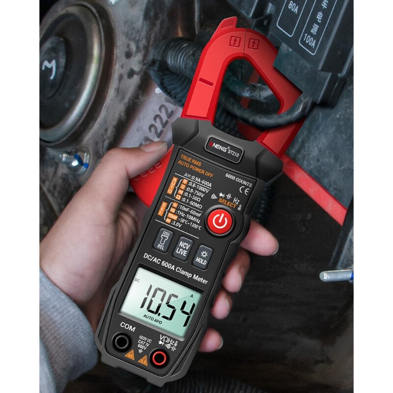 True RMS 6000 Counts Clamp Meter DC/AC 600A Digital Multimeter Clamp Current Tester ST210 Eletric Tool
