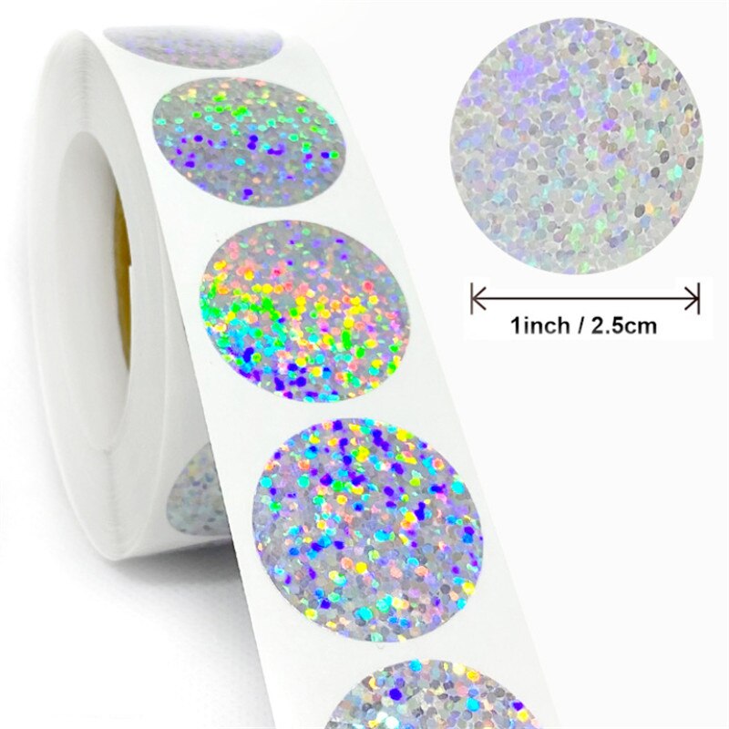 Glimmende zilveren hartstickers 500 stuks per rol kerstpakketlabels bruiloftdecoratie taartbakzegels