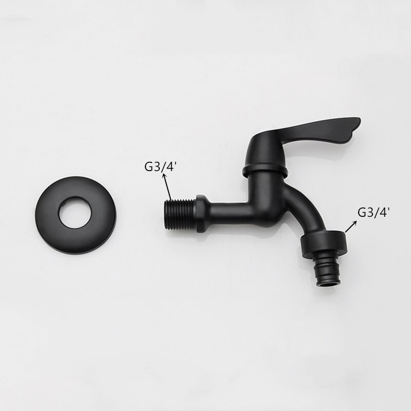 1PC Bibcock Faucet Brass Retro Black Washing Machine Faucet Bathroom Washing Machine Tap Cold Water Wall Mount Garden Faucet