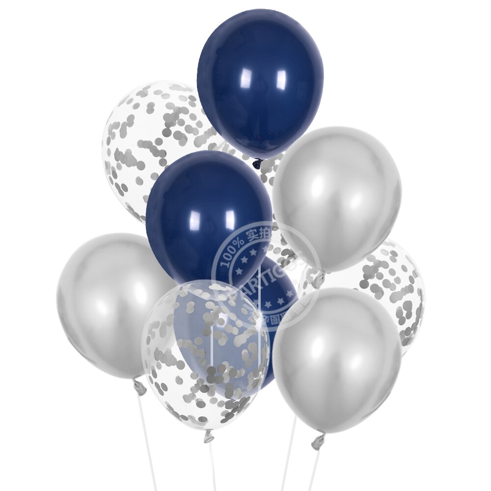 12 stücke 12 zoll weiß Navy Blau Luftballons blau gold Konfetti Hochzeit Decor dark blau Ballon Geburtstag Party Dekorationen Kinder globos