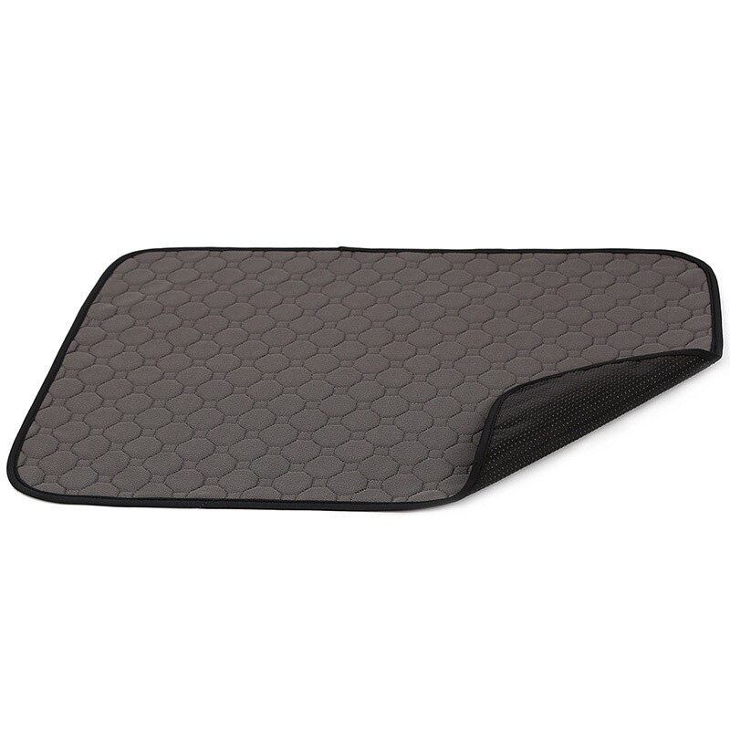 Waterproof Large Dog Bed Washable Dog Pet Diaper Mat Urine Absorbent Dog Diaper Reusable Dog Car Seat Cover Dog Cage Mat Pet Bed: Gray / 100x67cm