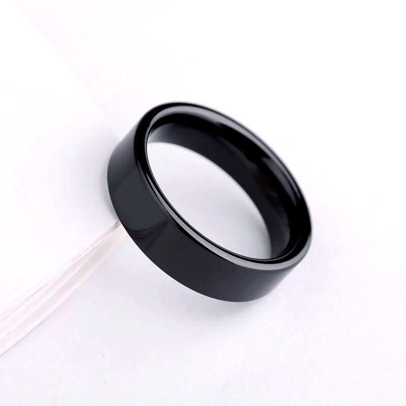 6Mm Zwart Roestvrij Stalen Ringen Voor Mannen En Vrouwen Sieraden Trouwringen Cool Dark Classic Unisex Ring Maat 6-13