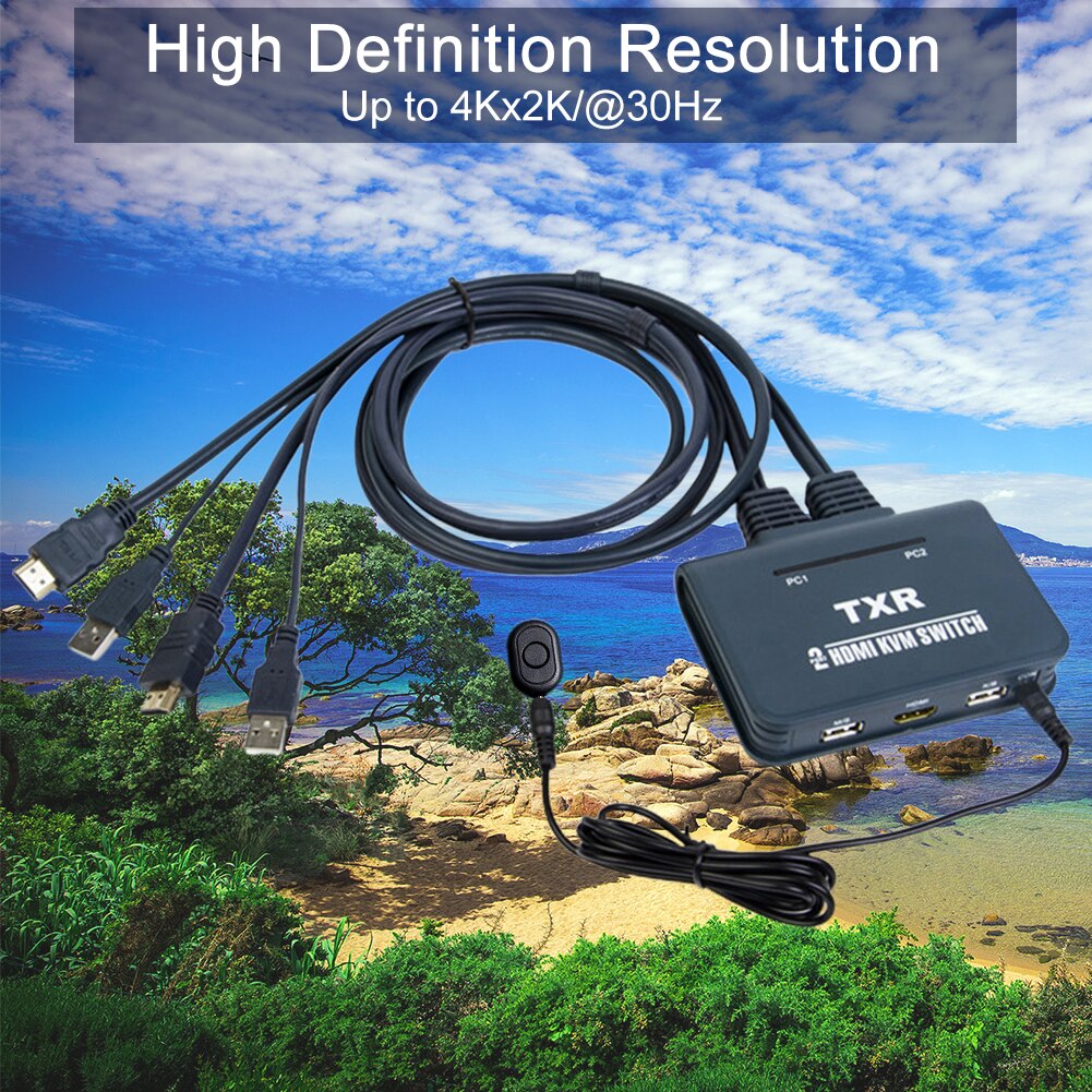 2 Port Computer Plug And Play With Cables Button A... – Vicedeal