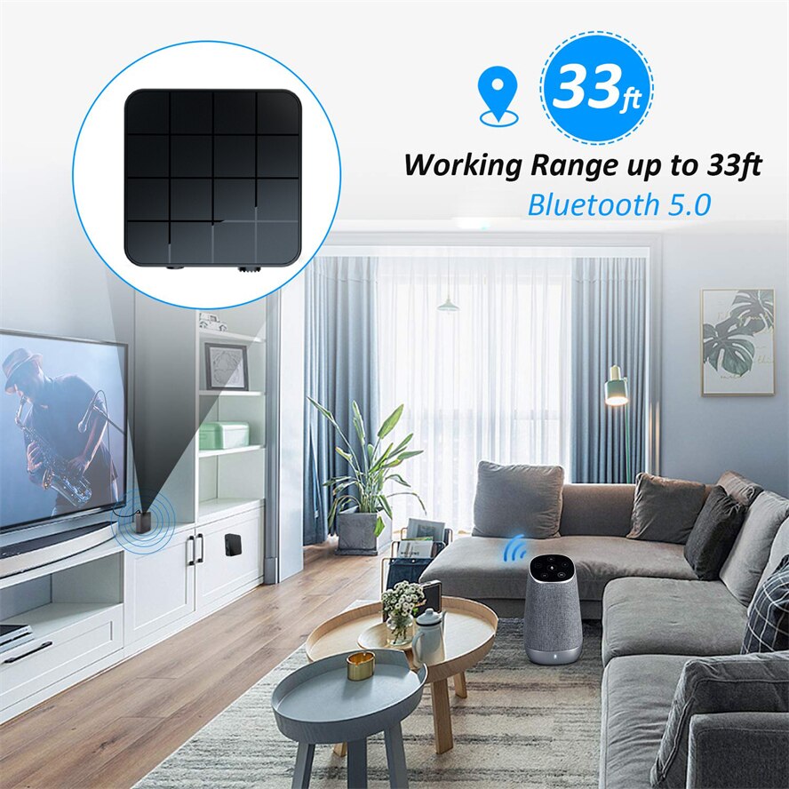 Bluetooth 5.0 audio-empfänger/sender mit 3.5mm aux- und cinch-anschlüssen für stereo-musik, bluetooth-funk-audioadapter für auto, tv und pc-lautsprecher