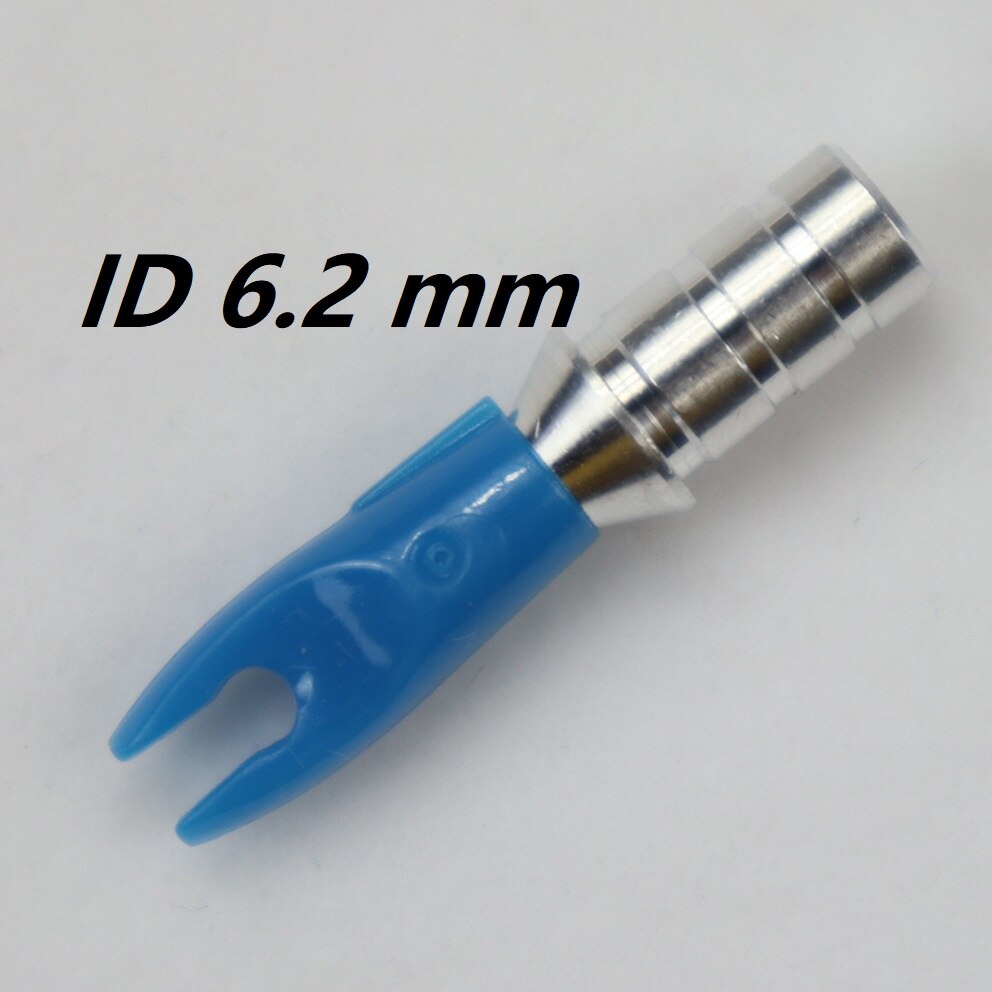 36pcs Arrow Pin Nocks Arrow Nock +Aluminum Pin For 4.2 mm 6.2 mm Carbon Arrow Shaft DIY Archery Accessories: ID 6.2 mm blue 1