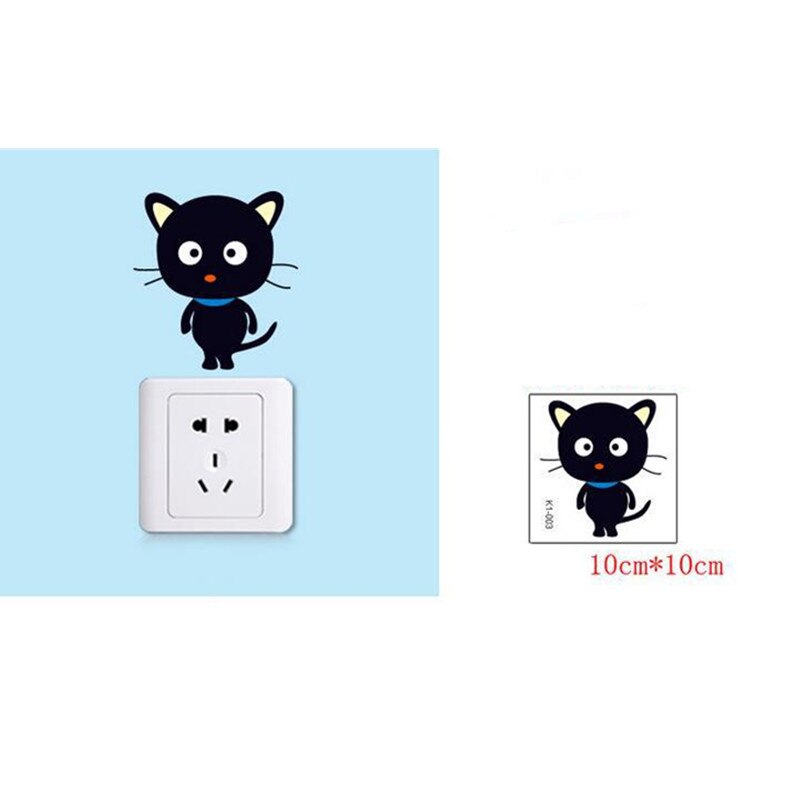 Simpatici adesivi murali fai-da-te con tre gatti neri decorazioni per soggiorno per auto Tv adesivi murali vinile decorazioni per la telecamera dei bambini moda per la casa: D